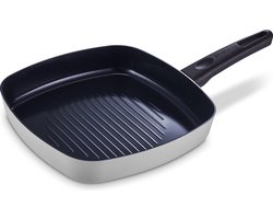 Brabantia INDU+ Grillpan - Ø 26cm - Keramische Antiaanbaklaag - Geschikt voor Inductie - 100% PFAS Vrij - Grijs