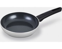 Brabantia INDU+ R Koekenpan - Ø 20 cm – 100% gerecycled aluminium - keramische antiaanbaklaag – ergonomisch en licht -ook geschikt voor Inductie - 100% PFAS Vrij – kleur Grijs