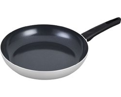 Brabantia INDU+ R Koekenpan - Ø 30 cm – 100% gerecycled aluminium - keramische antiaanbaklaag – ergonomisch en licht -ook geschikt voor Inductie - 100% PFAS Vrij – kleur Grijs