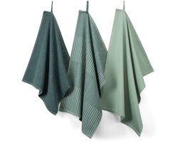 Brabantia Keukenset - 2x 50x70 + 1x 50x50 - 100% Katoen (BCI) - Groen