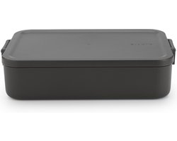 Brabantia Make & Take Lunchbox/Broodtrommel - Large - Kunststof - Geschikt voor max. 6 boterhammen - Dark Grey