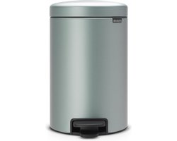 Brabantia Newicon Pedaalemmer 12 Liter Met Kunststof Binnenemmer Metallic Mint