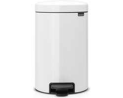 Brabantia NewIcon Prullenbak - 12 liter - White - met Metalen binnenemmer