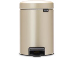 Brabantia NewIcon Prullenbak - 3 liter - Badkamer - Metallic Gold