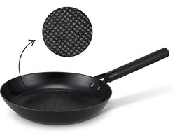 Brabantia Patron Koekenpan Non-Stick - Ø 28 cm –100% PFAS-Vrije Antiaanbaklaag –Luxe Design Alu handgreep -Geschikt voor Inductie - 100% Gerecycled geperst ijzer– Zwart