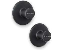 Brabantia ReNew Handdoekhaakjes - 2 stuks - Zonder boren - Dark Grey