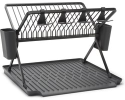 Brabantia SinkSide Afdruiprek - Inklapbaar - met Bestekhouder - Dark Grey