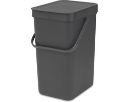 Brabantia Sort & Go Prullenbak - 12 liter - Dark Grey