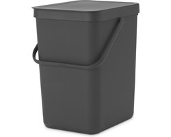 Brabantia Sort & Go Prullenbak - 25 liter - Dark Grey