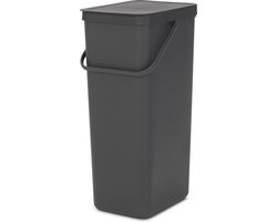 Brabantia Sort & Go Prullenbak - 40 liter - Dark Grey
