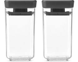 Brabantia Tasty+ Voorraadbussen - Stapelbaar - 2 x 0,15 l - Dark Grey
