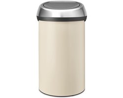 Brabantia Touch Bin Prullenbak - 60 liter - Soft Beige / Matt Steel deksel