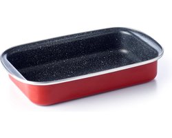 Brabantia TRADITION Ovenschaal -30cm- rechthoekig –Braadslede- Dubbele anti-aanbaklaag – Vaatwasbestendig -Retro style- Rood