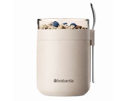 Brabantia - Voedselbeker - 500 ml - Incl. Lepel - Lekvrij - Soft Beige