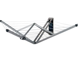 Brabantia WallFix Wanddroogrek - met Beschermhoes - 24 m - Metallic Grey