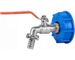 Bradas Set - IBC adapter S60x6, IBC kraan met 3/4" aansluiting en accessoires | Aftappen | Tuin | Tuinslang | Industrie | Dier | Bouw | Water