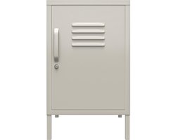 Bradford|Bijzettafel met 1 deur in metaal taupe