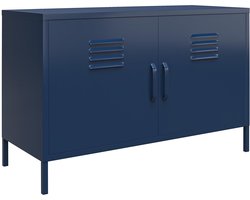 Bradford|Kast met 2 deuren in metaal marineblauw
