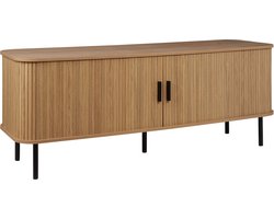 BRADLEY - TV-meubel - Lichthout/Zwart - MDF