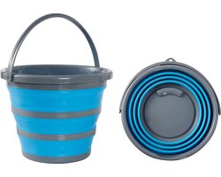 Bramble – Opvouwbare Siliconen Emmer, 10 Liter – Blauw – Draagbaar & Ruimtebesparend – Voor Schoonmaken, Kamperen, Vissen & Tuinieren