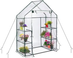 BRAMBLE - Walk-In Tuinkas - 195 x 143 x 73cm - PE-Hoes - Inclusief 6 Planken & Ankerkit