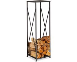 brandhout rek - staal - haardhout opslag - 111 x 34 x 34 cm - binnen - buiten