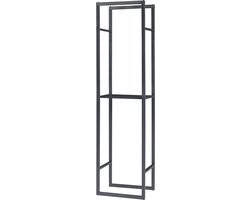 Brandhout rek Ulvila houtopslag 170x45x30 cm zwart