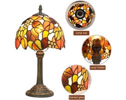 Brandistry - Vintage Tafellamp - Vintage Bureaulamp - Glas in Loos Stijl - Geschikt voor Woonkamer, Slaapkamer en Werkkamer