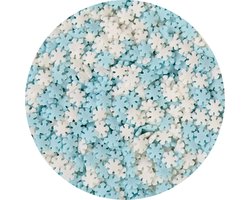 BrandNewCake® Confetti Sneeuwvlokken Blauw/Wit 500gr - Strooisels - Sprinkles - Taartdecoratie
