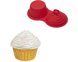 BrandNewCake® Siliconen Bakvormen Jumbo Cupcake - Ø17 cm - Silicone Bakvorm voor Cakesmash - 38.5x20.5x10 cm