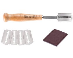 BrandNewCake® Stokbroodmesje RVS 20cm - Met 5 Mesjes - Houten Handvat - Stokbrood Mes - Deegmesje - Broodmesje