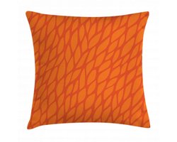 Brandoranje Kussenhoes – Abstracte bladeren – Dubbelzijdig – 50x50 cm