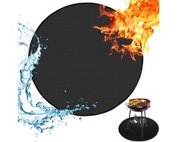 Brandwerende Mat Rond 100CM - Voor Vuurschaal en Grill - Opvouwbaar en Gemakkelijk schoon te maken.