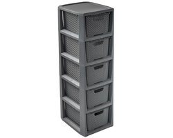 BranQ - Ladekast - Ladesysteem met 5 manden - Rotan - Antraciet