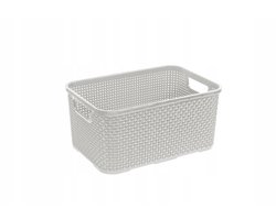 BranQ Rattan Mand 7L - Stijlvolle Grijze Opbergmand met Handvatten