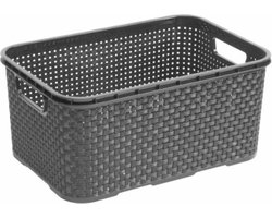 BranQ - Universele Rotan Mand - Home essential - 7L - Kunststof - Antraciet