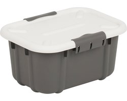 BranQ Velur - Opslagcontainer met deksel 3.6L - Opberger - donkergrijs