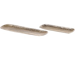 BRANTAS - Decoratief dienblad set van 2 - Goud - Aluminium