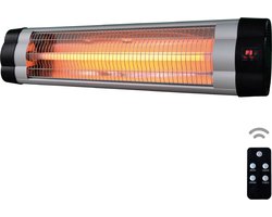 BRASQ Elektrische Terrasverwarmer Hangend PHW200 - Infrarood Heater 2500W - 24 uurs timer - 3 warmtestanden - met Afstandsbediening - Spatwaterdicht - Zwart