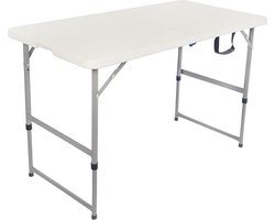 BRASQ Inklapbare Vouwtafel Wit - 120x60x74cm - Campingtafel - Klaptafel - Inklapbaar - Weerbestendig