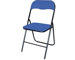 BRASQ Klapstoel Blauw Zwart - Vouwstoel - Opvouwbare stoel 43x38x78 cm - PVC - Eettafelstoel