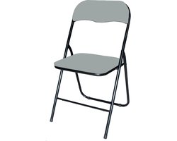 BRASQ Klapstoel Grijs Zwart - Vouwstoel - Opvouwbare stoel 43x38x78 cm - PVC - Eettafelstoel