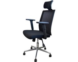 BRASQ OC400 Ergonomische Bureaustoel Zwart met Hoofdsteun - Bureaustoelen - Bureaustoelen voor Volwassenen - Gaming stoel 50 x 49 x 118 cm