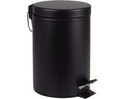 BRASQ Pedaalemmer 20 Liter - Zwart - PB120 - Prullenbak met uitneembare Pedaalemmer - Prullenbak - Vuilnisbak - Vuilbak - Afvalbak - Badkamer of toilet