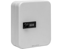 BRASQ Sleutelkast Sleutelkluis 20 sleutels met Combinatieslot - Sleutelbox, Sleutelkastje KC300 Grijs met Cijferslot