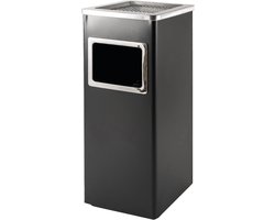 BRASQ Staande Asbak Zwart - Buiten Asbak met 16 Liter Afvalbak - Rookpaal - Prullenbak met Asbak