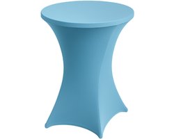 BRASQ Statafelrok Lichtblauw - ∅80-74 x110 cm - Statafelhoes extra Stretch voor Statafel, Bartafel, Partytafel