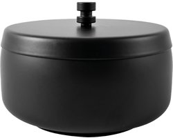 BRASQ Tafelasbak Zwart met Deksel - RVS - 0.5 liter inhoud - Asbak voor binnen én buiten