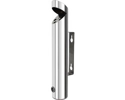 BRASQ Wandasbak RVS Asbak voor buiten met 1.7 liter inhoud - Ø7,5x(H)45 cm