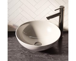 Brauer Bowl Waskom - Rond - 40 cm - Keramiek - Hoogglans - Wit